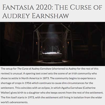 Fantasia 2020: The Curse of Audrey Earnshaw